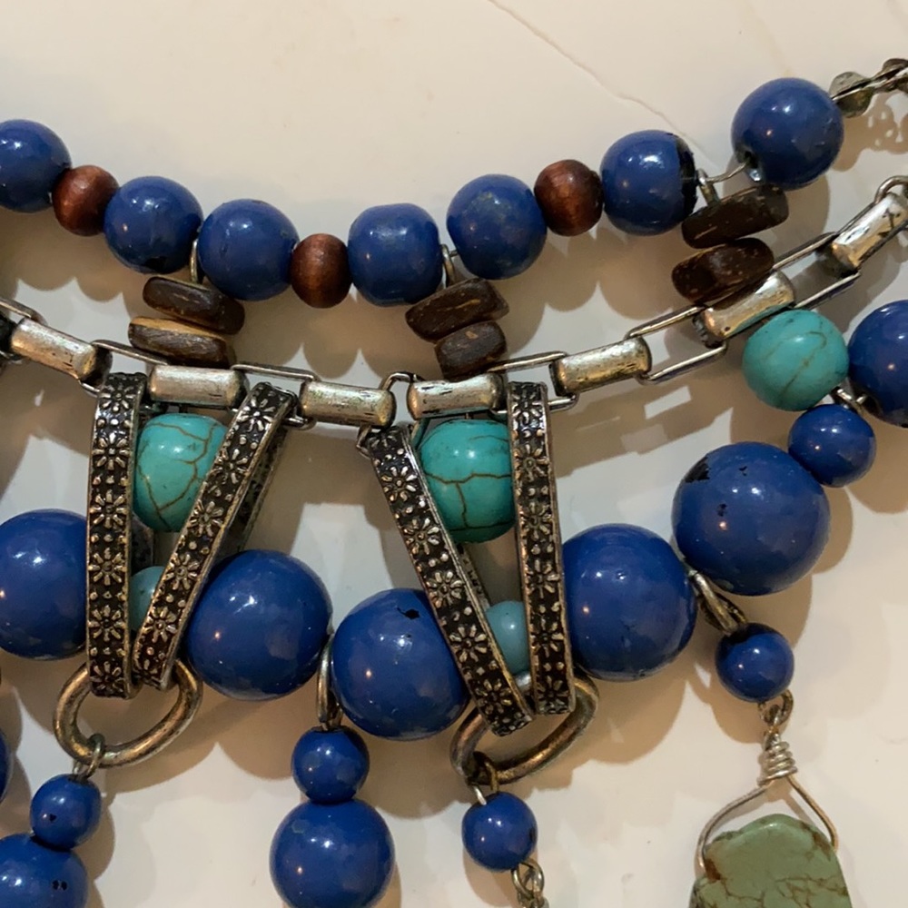 Robert Rose Statement Necklace with Turquoise. - Picture 7 of 7
